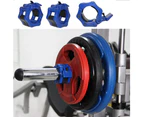 2 Inch Olympic Barbell Lock Collar Clamps, Quick Release Safety Bar Collars Pair of 2" Pro Weight Plates Collar Clips, Great for Lifts - Blue