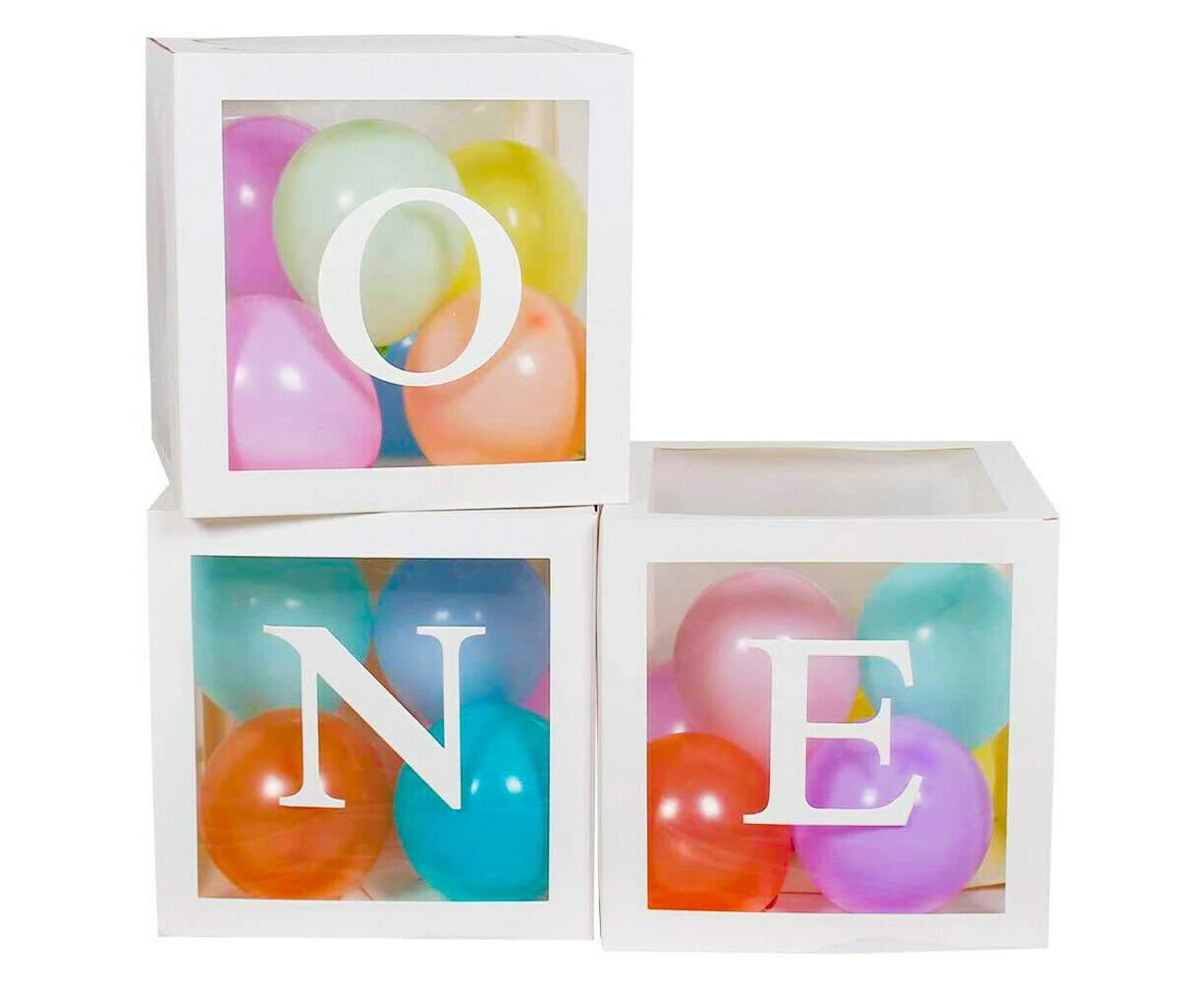 3Pcs Transparent Balloon Box Baby Boxes Birthday Shower Party Favours Gift