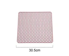 Kitchen Sink Drain Silicon Mat Protector Pad,Silicone Mats Counter Protector, Heat Resistant, Easy to Clean - Pink