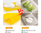 Kitchen Sink Drain Silicon Mat Protector Pad,Silicone Mats Counter Protector, Heat Resistant, Easy to Clean - Yellow
