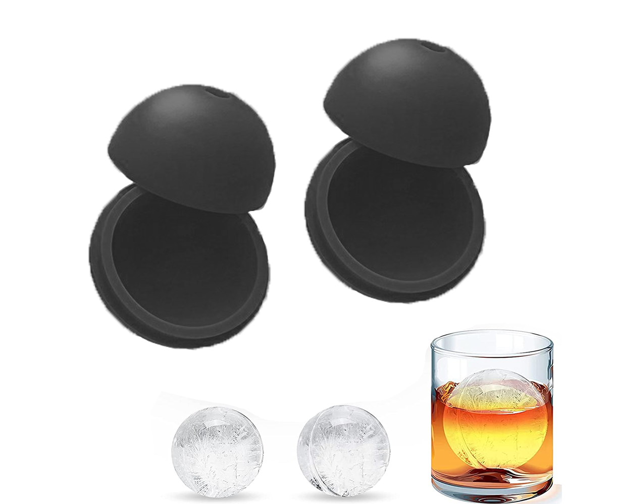 Whiskey Ice Ball Maker & Silicone Ice Cube Molds for Cocktails, Scotch and  Bourbon - blue