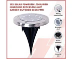 12x Solar Powered LED Buried Inground Recessed Light Garden Outdoor Deck Path