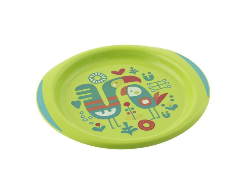 CHICCO Plates set flat & hollow decorated x2 assortment of colors blue / green 12m + - CATCH