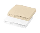 Domiva Set of 2 fitted sheets - 60 x 120 cm - Jersey - White/Pebbles - CATCH