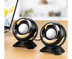 Computer USB-Power Speakers， Mini Desktop Speakers Sound,Superior Stereo Sound,Double Horn, Perfect for Computer,Laptop - Black