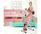 3 In 1 Exercise X Bike Trainer Recumbent Home Gym Fitness Workout Equipment Upright Bicycle Machine Folding 10 Resistance Band Backrest