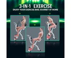 3 In 1 Exercise X Bike Trainer Recumbent Home Gym Fitness Workout Equipment Upright Bicycle Machine Folding 10 Resistance Band Backrest