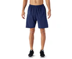 Men's Workout Running Training 2 in 1 Shorts Lightweight Gym Yoga Quick Dry Sport Paceshorts with Zipper Pockets - Navy Black