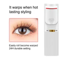 Heated Eyelash Curler USB Charging Long-Lasting Styling Portable Natural Curl Electric Eyelash Roller Tool Makeup Tool  White
