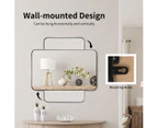 Giantex Hanging Wall Mirror Curved Edge Metal Explosion-Proof Makeup Mirrors Bedroom Bathroom, Black