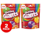 2 x Skittles Giants Chews Bag Fruits 170g