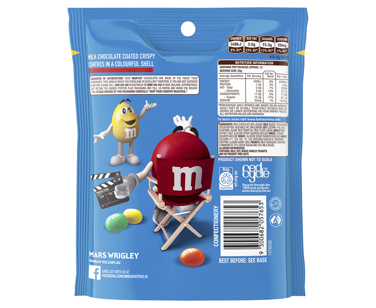 M&m's Crispy Milk Chocolate Snack & Share Bag 335g