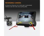 Car DVR Dash Cam 1080P 4" IPS Screen Dash Cam Car Rear View Camera DVR Waterproof Three Lens