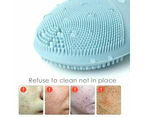 Silicone Face Cleansing Brush Electric Ultrasonic Vibration Massage Facial Pore Cleaner Beauty Tool - Light Blue