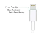 1m 8-Pin Data Cable to USB 3.0 Charger for iPhone iPad - White