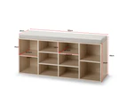 Ovela Shoe Cabinet with Sitting Bench (Natural & Grey)
