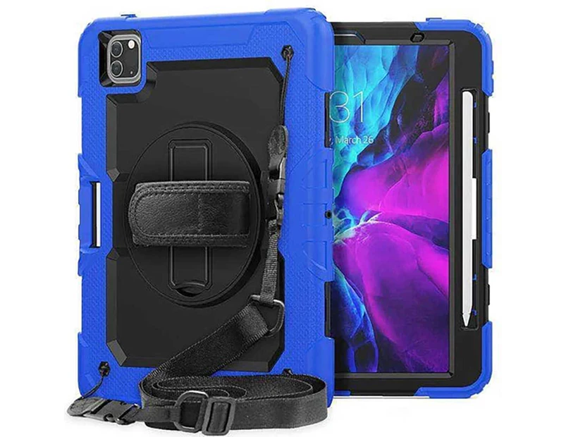 iPad Air 3 10.5"/iPad Pro 10.5" Shockproof Heavty Duty Rugged Protective Stand Case with Built-in Screen Protector & Straps, Blue