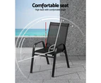 Gardeon 6PC Outdoor Dining Chairs Stackable Lounge Chair Patio Furniture Black