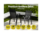 Gardeon 6PC Outdoor Dining Chairs Stackable Lounge Chair Patio Furniture Black