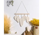 Handwoven Macrame Leaf Feather Wall Hanging