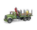 Bruder 1:16 MACK Granite Timber Truck w/ Loading Crane/Logs Kids Vehicle Toy 4y+