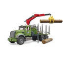 Bruder 1:16 MACK Granite Timber Truck w/ Loading Crane/Logs Kids Vehicle Toy 4y+