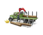 Bruder 1:16 MACK Granite Timber Truck w/ Loading Crane/Logs Kids Vehicle Toy 4y+