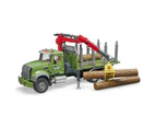 Bruder 1:16 MACK Granite Timber Truck w/ Loading Crane/Logs Kids Vehicle Toy 4y+