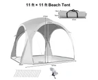 Costway 335x335cm Gazebo Tent Outdoor Marquee Canopy UPF50+ Beach Tent Wedding Garden Party Picnic w/Carry Bag