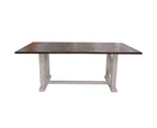 Erica Dining Table 240cm Solid Acacia Timber Wood Hampton Furniture Brown White