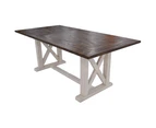 Erica Dining Table 240cm Solid Acacia Timber Wood Hampton Furniture Brown White