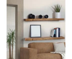 Levede 2 Pcs Floating Shelves Wall Mounted Storage Wood Display Shelf 61CM