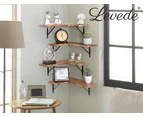 Levede Floating Shelf DIY Corner Hanging Shelves Wall Mounted Storage Wood 4PC - Natural