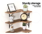 Levede Floating Shelf DIY Corner Hanging Shelves Wall Mounted Storage Wood 4PC - Natural