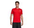 Adidas Mens D2m 3-Stripes Training Active Tee T-Shirt Polyester - Red