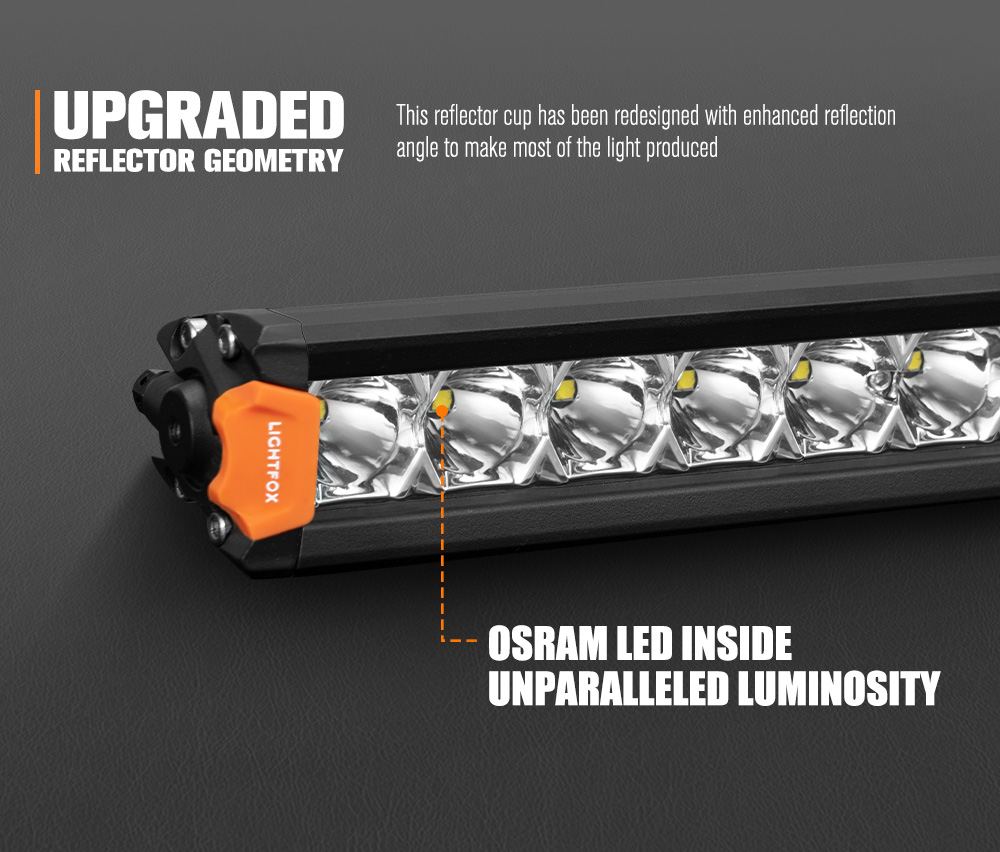 Lightfox 12inch Osram LED Light Bar Slim Rows Combo Beam Driving