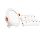 10PCS Low Profile LED Down Light Recessed Tri-Color 10W Downlight 900LM Dimmable