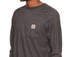 Carhartt Men's Force Cotton Delmont Long Sleeve Tee / T-Shirt / Tshirt - Carbon Heather