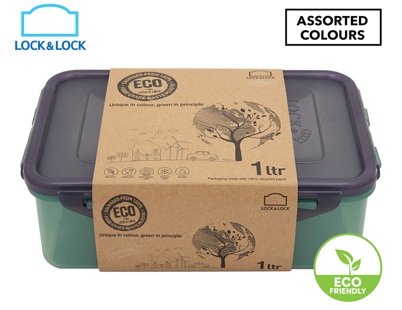 Lock & Lock 1L Eco Short Rectangular Food Container - Assorted