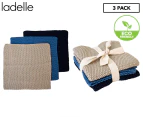 Ladelle Eco Knitted Dishcloth 3-Pack - Blue