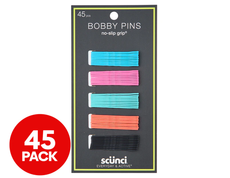 45pk Scunci No-Slip Grip Bobby Pins - Assorted