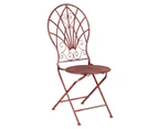 Willow & Silk 3-Piece Outdoor Balcony Round Table & Chairs Set - Antique Red