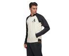 Adidas Mens Linen/Black Vrct Varsity Collegiate Zipup Jacket - Linen/Black