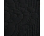 Queen King Super King Size Bed Microfibre Cotton Coverlet Bedspread Set Comforter Embroidery Quilt Damask Black