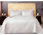 Queen King Super King Size Bed Microfibre Cotton Coverlet Bedspread Set Comforter Embroidery Quilt Damask White