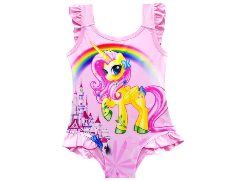 UUE Kids Girls Baby Unicorn Bikini One Piece Monokini Swimsuit Swimwear - Pink