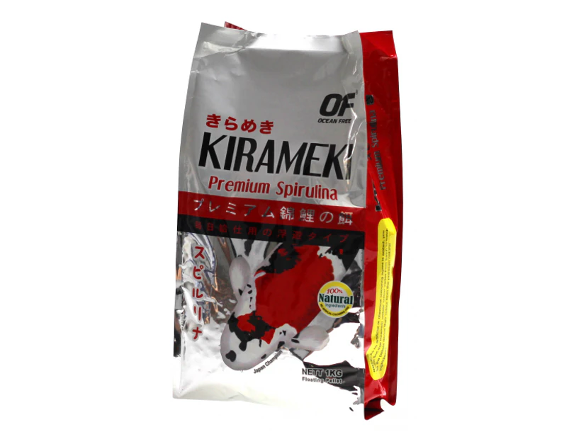 Ocean Free Kirameki Premium Spirulina Koi Pond Mini Pellet 1kg Bag (KMK05)