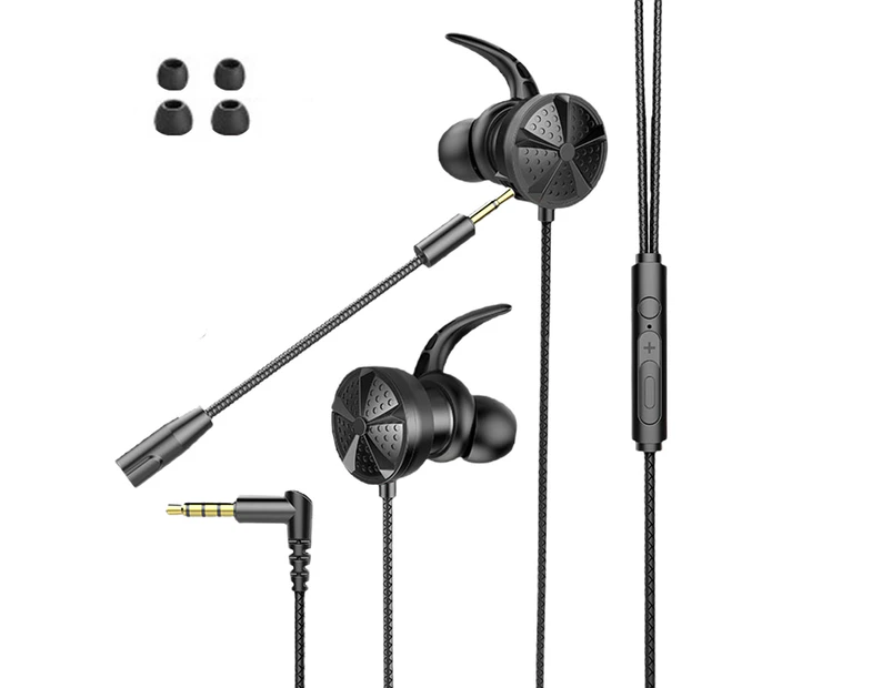 G30 Earphone Wired Universal with Mic Gaming Earbuds Deep Bass Earphones for Tablets-Black - Black