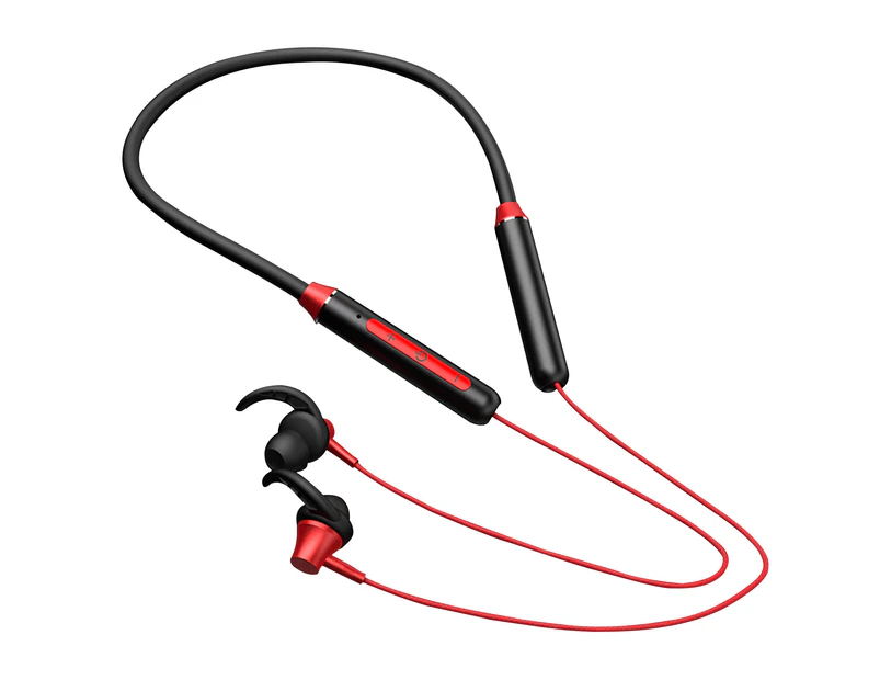 Bluetooth 5.0 Metal Headphone Waterproof Wearable Sports Earphone-Red - Red