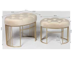 Premium sets of 2 oval shaped ottomans - beige